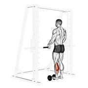 single leg calf raise (on a dumbbell)