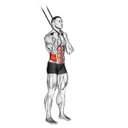 band standing twisting crunch