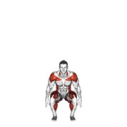 squat to overhead reach with twist
