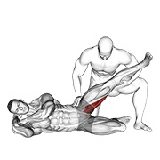 assisted side lying adductor stretch