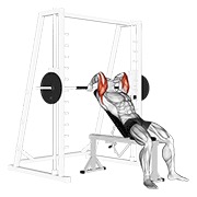 smith machine incline tricep extension