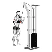 Pushdown tricipiti con presa inversa al cavo (sz-bar) (con braccio blaster)